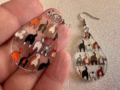 Cute Dog Butt Earrings: Laser Cut Acrylic Dogs, Canine, Labs, Pit Bull, Chihuahua, German Shepherd, Doggy Tails, Best Gifts for Her/Him/Them
