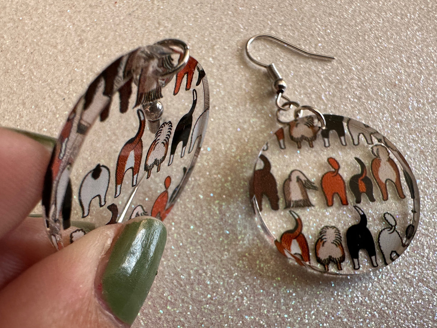 Cute Dog Butt Earrings: Laser Cut Acrylic Dogs, Canine, Labs, Pit Bull, Chihuahua, German Shepherd, Doggy Tails, Best Gifts for Her/Him/Them