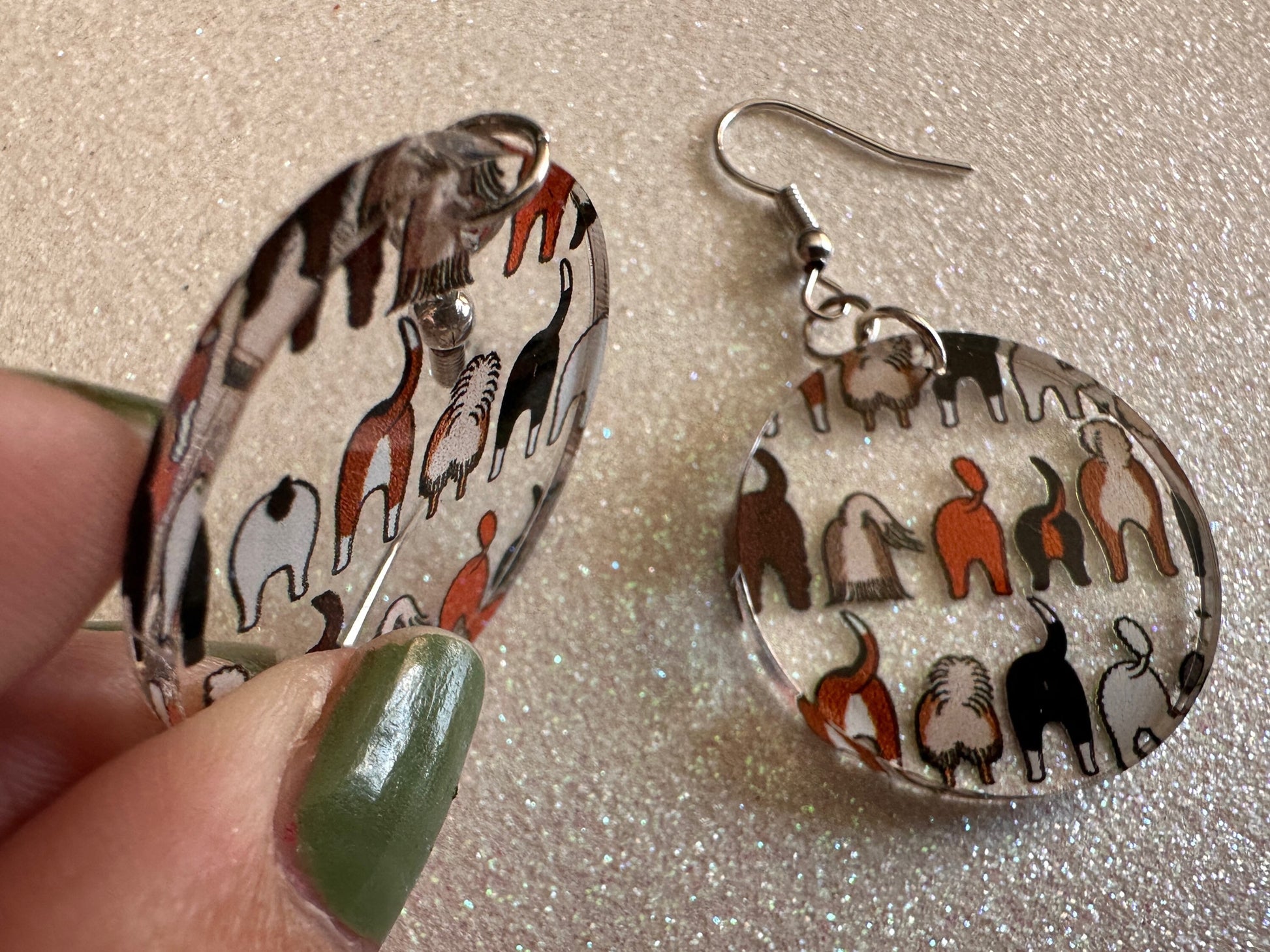 Cute Dog Butt Earrings: Laser Cut Acrylic Dogs, Canine, Labs, Pit Bull, Chihuahua, German Shepherd, Doggy Tails, Best Gifts for Her/Him/Them