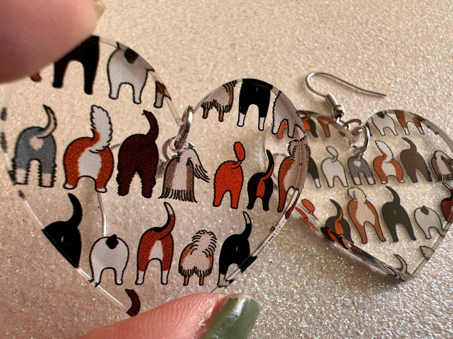 Cute Dog Butt Earrings: Laser Cut Acrylic Dogs, Canine, Labs, Pit Bull, Chihuahua, German Shepherd, Doggy Tails, Best Gifts for Her/Him/Them