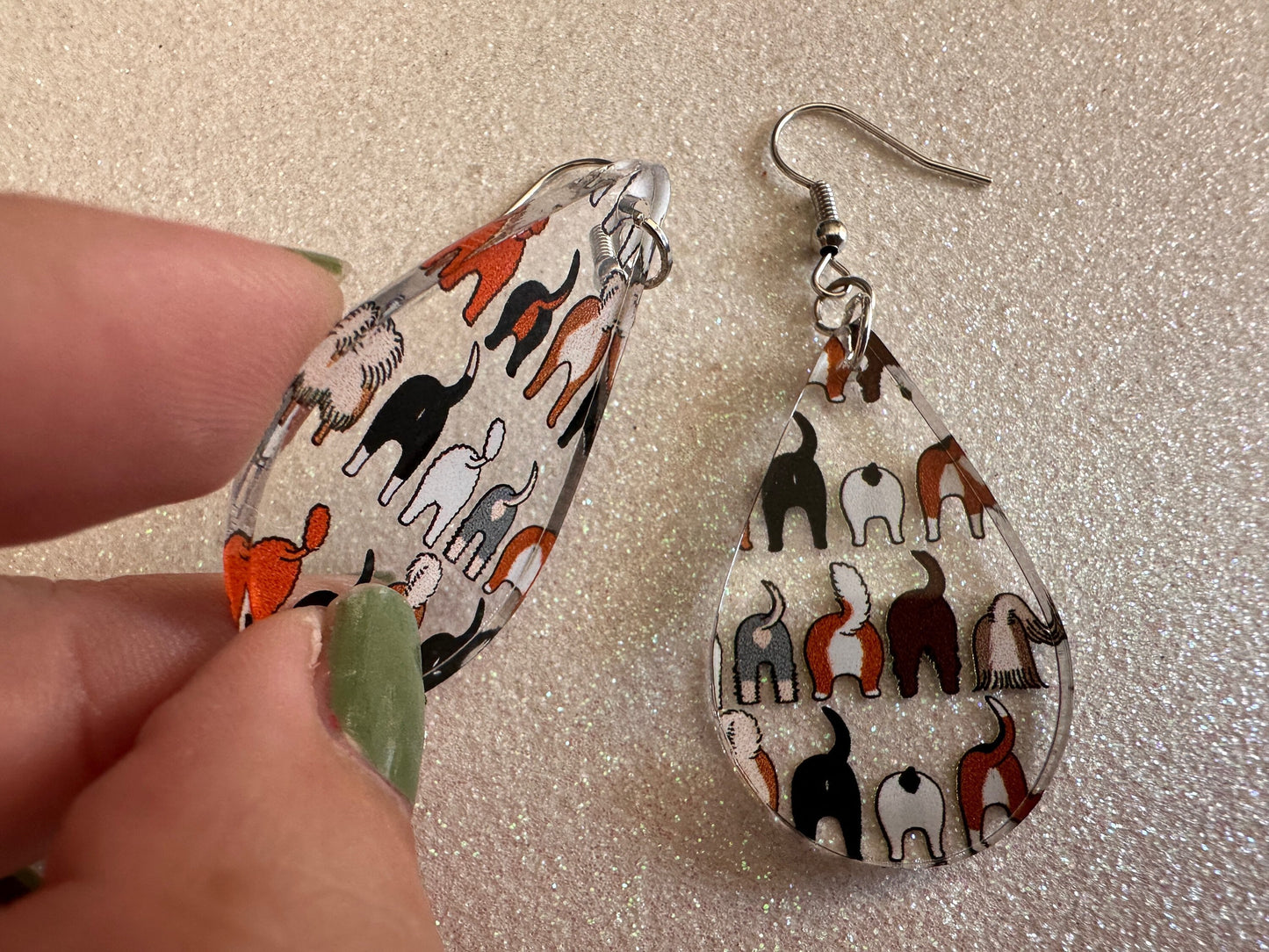 Cute Dog Butt Earrings: Laser Cut Acrylic Dogs, Canine, Labs, Pit Bull, Chihuahua, German Shepherd, Doggy Tails, Best Gifts for Her/Him/Them