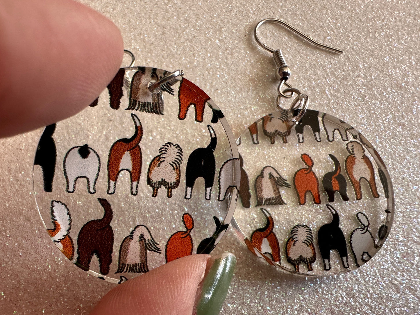 Cute Dog Butt Earrings: Laser Cut Acrylic Dogs, Canine, Labs, Pit Bull, Chihuahua, German Shepherd, Doggy Tails, Best Gifts for Her/Him/Them