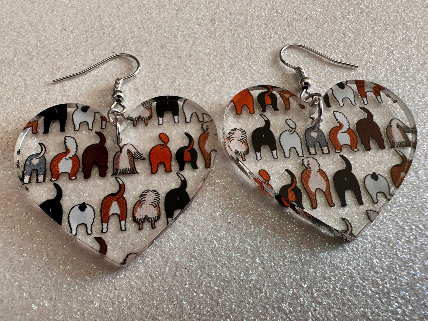 Cute Dog Butt Earrings: Laser Cut Acrylic Dogs, Canine, Labs, Pit Bull, Chihuahua, German Shepherd, Doggy Tails, Best Gifts for Her/Him/Them