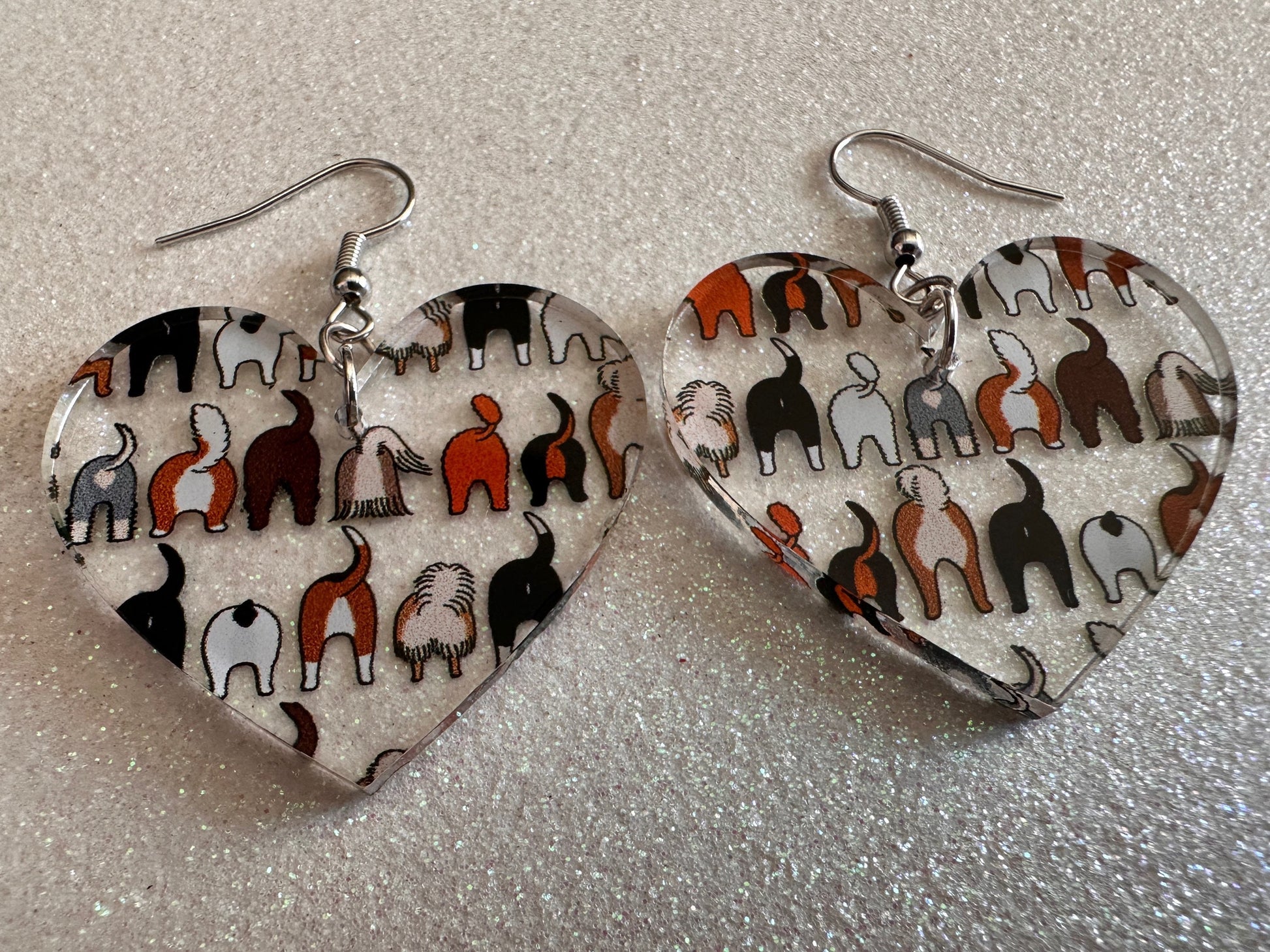 Cute Dog Butt Earrings: Laser Cut Acrylic Dogs, Canine, Labs, Pit Bull, Chihuahua, German Shepherd, Doggy Tails, Best Gifts for Her/Him/Them