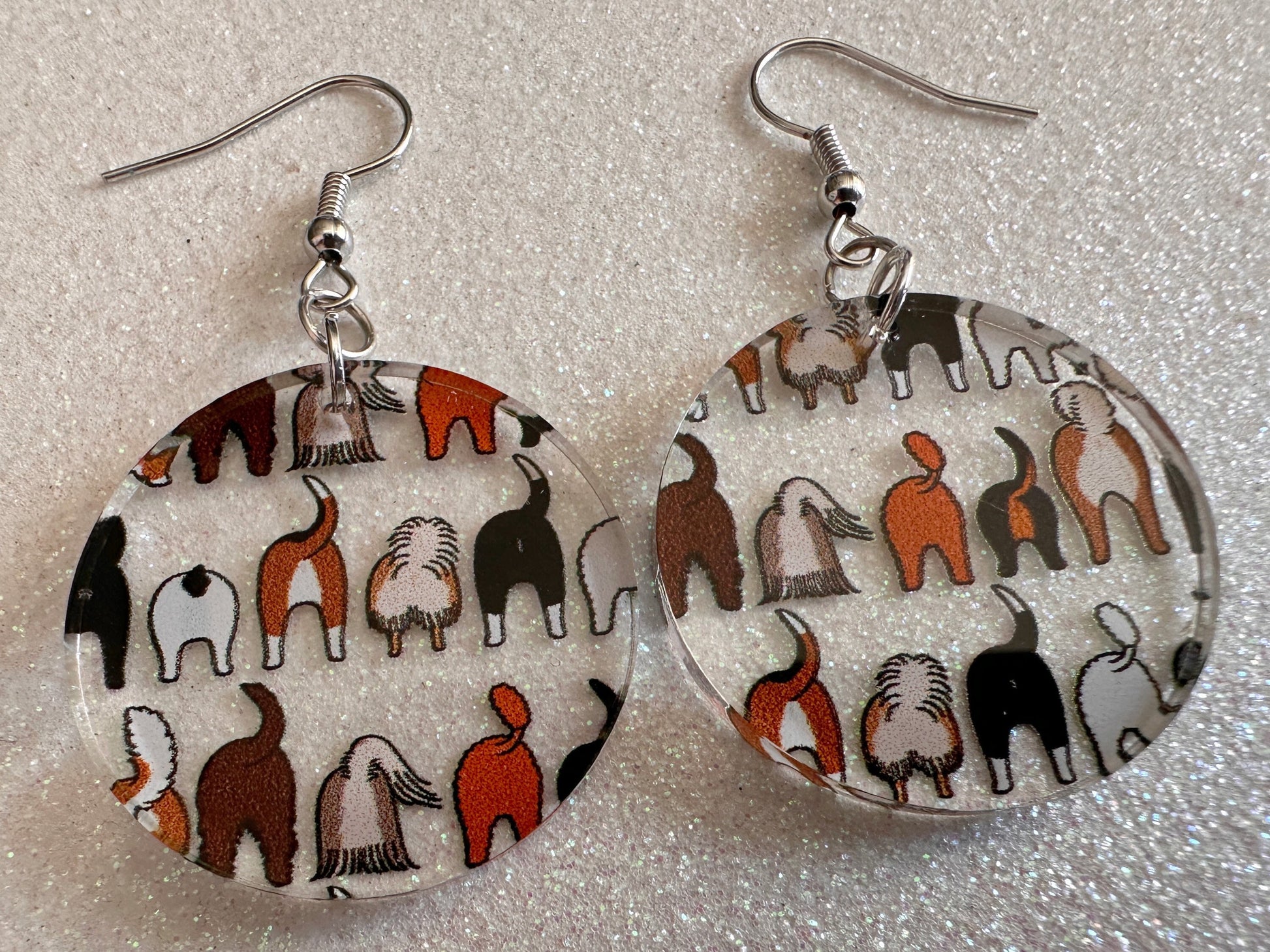 Cute Dog Butt Earrings: Laser Cut Acrylic Dogs, Canine, Labs, Pit Bull, Chihuahua, German Shepherd, Doggy Tails, Best Gifts for Her/Him/Them