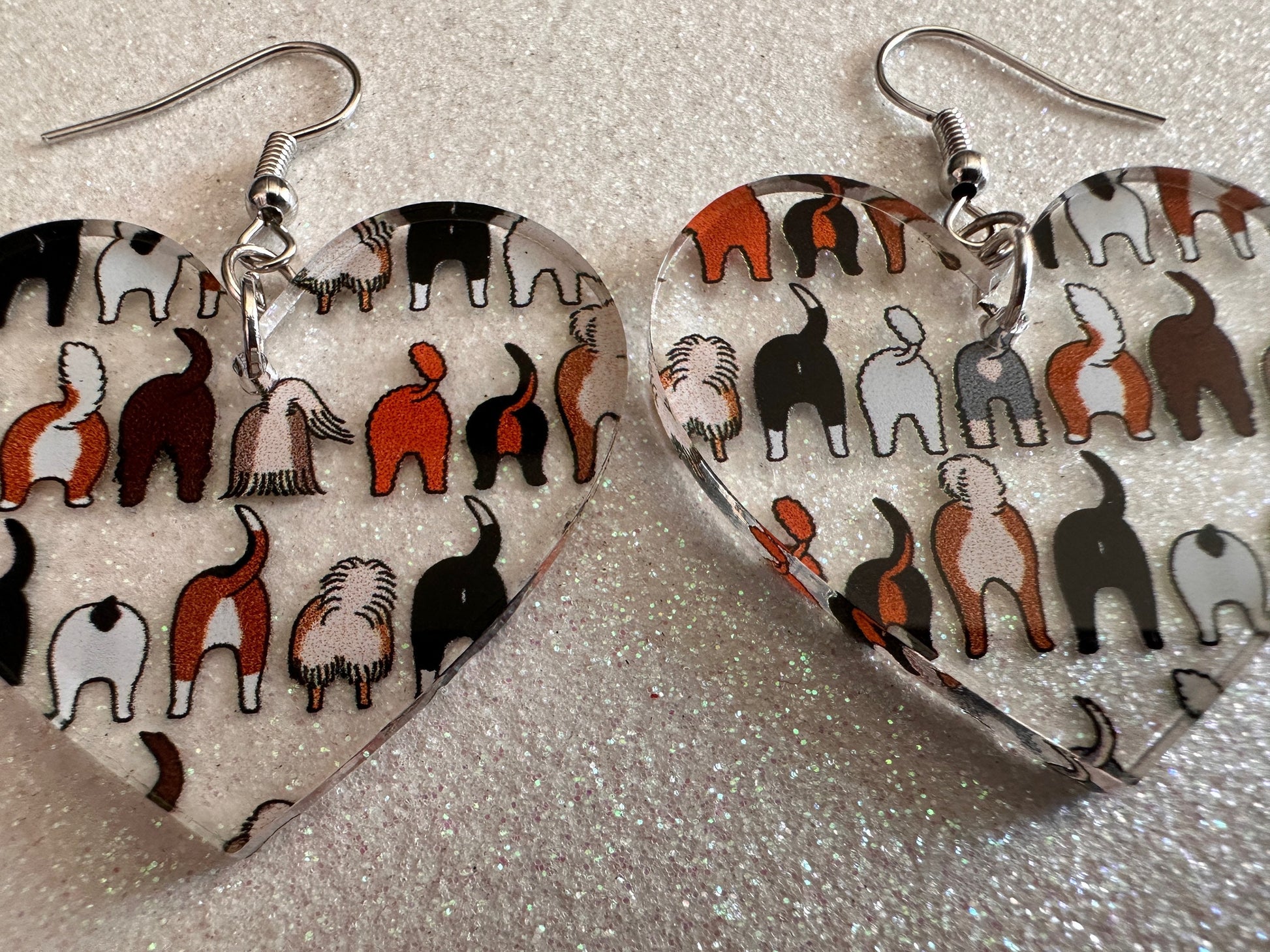 Cute Dog Butt Earrings: Laser Cut Acrylic Dogs, Canine, Labs, Pit Bull, Chihuahua, German Shepherd, Doggy Tails, Best Gifts for Her/Him/Them