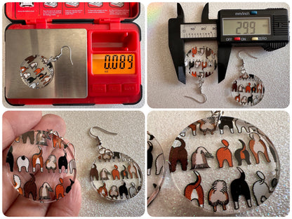 Cute Dog Butt Earrings: Laser Cut Acrylic Dogs, Canine, Labs, Pit Bull, Chihuahua, German Shepherd, Doggy Tails, Best Gifts for Her/Him/Them