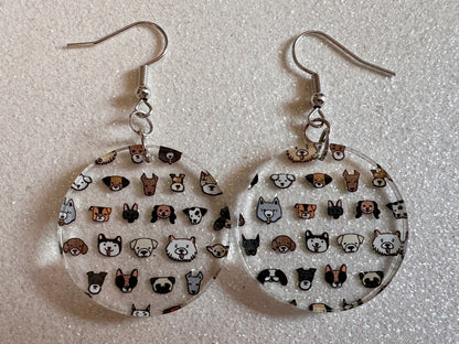 Cute Dog Face Earrings: Laser Cut Acrylic Dogs, Canine, Labs, Pit Bull, Chihuahua, German Shepherd, Doggy Tails, Best Gifts for Her/Him/Them