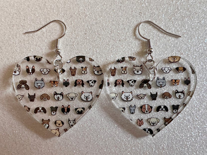 Cute Dog Face Earrings: Laser Cut Acrylic Dogs, Canine, Labs, Pit Bull, Chihuahua, German Shepherd, Doggy Tails, Best Gifts for Her/Him/Them
