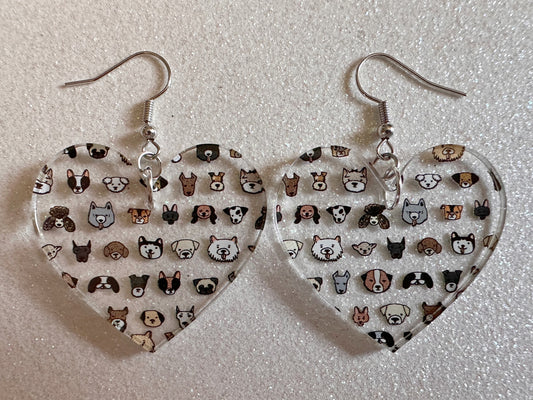Cute Dog Face Earrings: Laser Cut Acrylic Dogs, Canine, Labs, Pit Bull, Chihuahua, German Shepherd, Doggy Tails, Best Gifts for Her/Him/Them