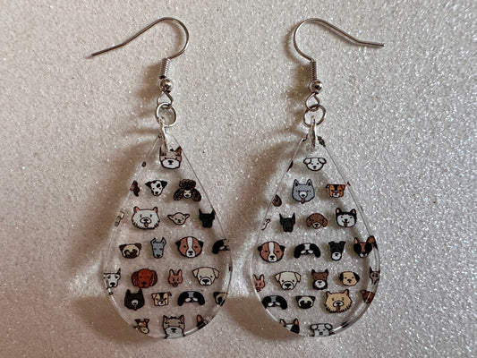 Cute Dog Face Earrings: Laser Cut Acrylic Dogs, Canine, Labs, Pit Bull, Chihuahua, German Shepherd, Doggy Tails, Best Gifts for Her/Him/Them