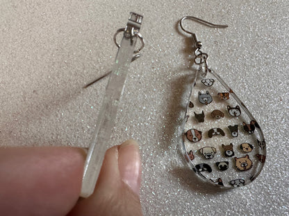 Cute Dog Face Earrings: Laser Cut Acrylic Dogs, Canine, Labs, Pit Bull, Chihuahua, German Shepherd, Doggy Tails, Best Gifts for Her/Him/Them