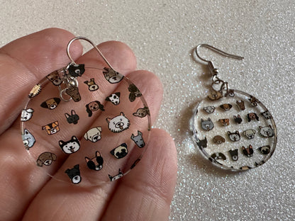 Cute Dog Face Earrings: Laser Cut Acrylic Dogs, Canine, Labs, Pit Bull, Chihuahua, German Shepherd, Doggy Tails, Best Gifts for Her/Him/Them