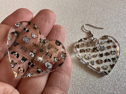 Cute Dog Face Earrings: Laser Cut Acrylic Dogs, Canine, Labs, Pit Bull, Chihuahua, German Shepherd, Doggy Tails, Best Gifts for Her/Him/Them