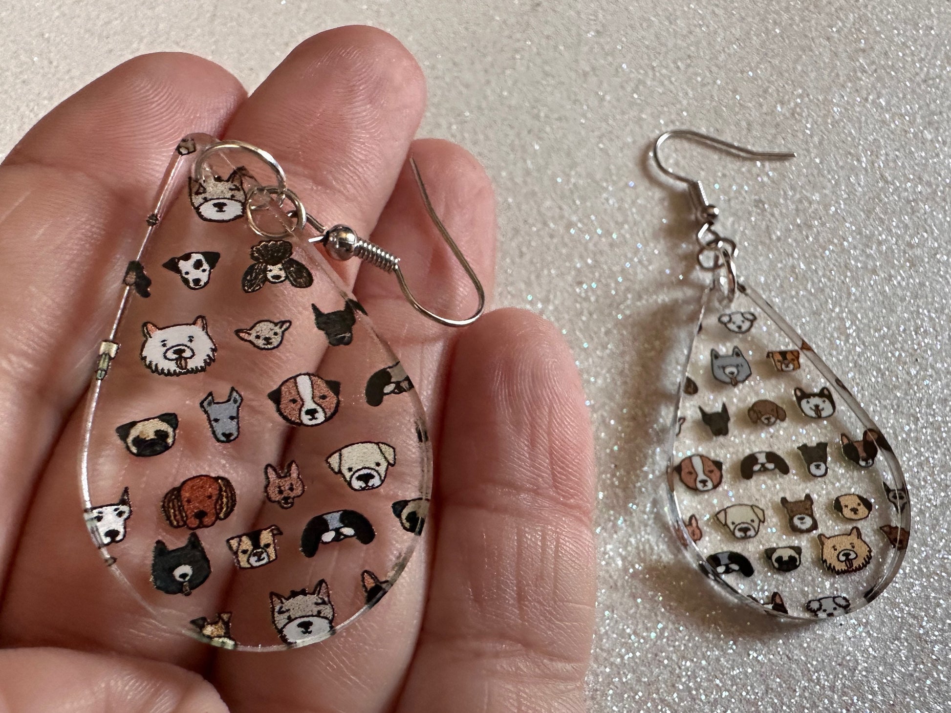 Cute Dog Face Earrings: Laser Cut Acrylic Dogs, Canine, Labs, Pit Bull, Chihuahua, German Shepherd, Doggy Tails, Best Gifts for Her/Him/Them