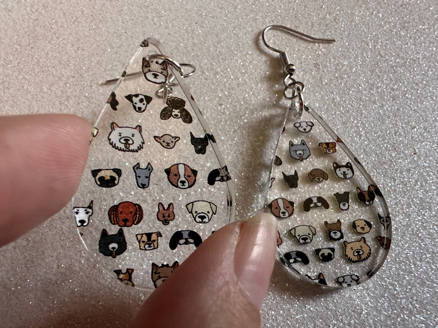 Cute Dog Face Earrings: Laser Cut Acrylic Dogs, Canine, Labs, Pit Bull, Chihuahua, German Shepherd, Doggy Tails, Best Gifts for Her/Him/Them