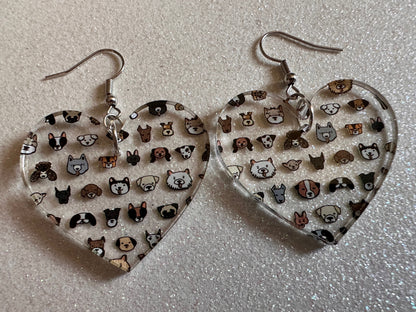 Cute Dog Face Earrings: Laser Cut Acrylic Dogs, Canine, Labs, Pit Bull, Chihuahua, German Shepherd, Doggy Tails, Best Gifts for Her/Him/Them
