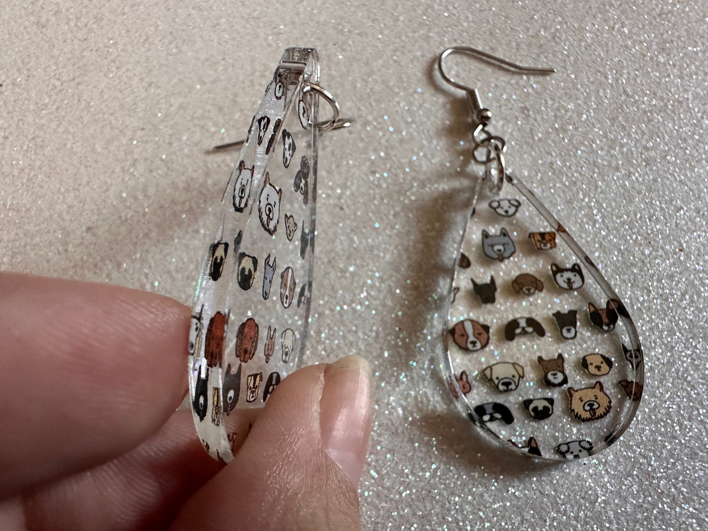 Cute Dog Face Earrings: Laser Cut Acrylic Dogs, Canine, Labs, Pit Bull, Chihuahua, German Shepherd, Doggy Tails, Best Gifts for Her/Him/Them