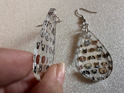 Cute Dog Face Earrings: Laser Cut Acrylic Dogs, Canine, Labs, Pit Bull, Chihuahua, German Shepherd, Doggy Tails, Best Gifts for Her/Him/Them