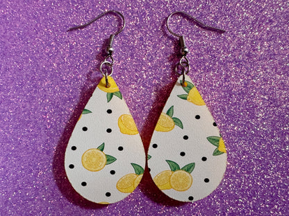 Cute Lemon Earrings: Laser Cut Acrylic Lemons, Mini Lemons, Fruit, Citrus, Food, When Life Gives You Lemons, Best Gifts for Her/Him/Them