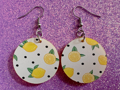 Cute Lemon Earrings: Laser Cut Acrylic Lemons, Mini Lemons, Fruit, Citrus, Food, When Life Gives You Lemons, Best Gifts for Her/Him/Them
