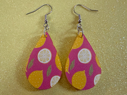 Cute Lemon Earrings: Laser Cut Acrylic Lemons, Mini Lemons, Fruit, Citrus, Food, When Life Gives You Lemons, Best Gifts for Her/Him/Them