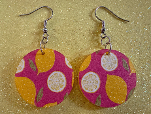 Cute Lemon Earrings: Laser Cut Acrylic Lemons, Mini Lemons, Fruit, Citrus, Food, When Life Gives You Lemons, Best Gifts for Her/Him/Them