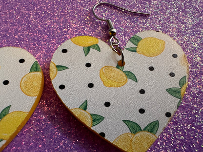 Cute Lemon Earrings: Laser Cut Acrylic Lemons, Mini Lemons, Fruit, Citrus, Food, When Life Gives You Lemons, Best Gifts for Her/Him/Them