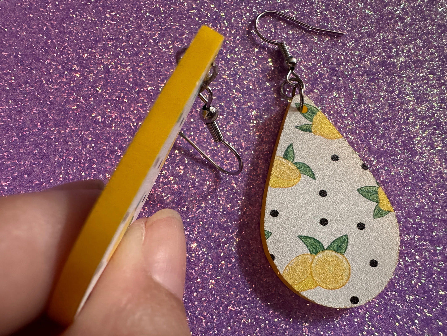 Cute Lemon Earrings: Laser Cut Acrylic Lemons, Mini Lemons, Fruit, Citrus, Food, When Life Gives You Lemons, Best Gifts for Her/Him/Them