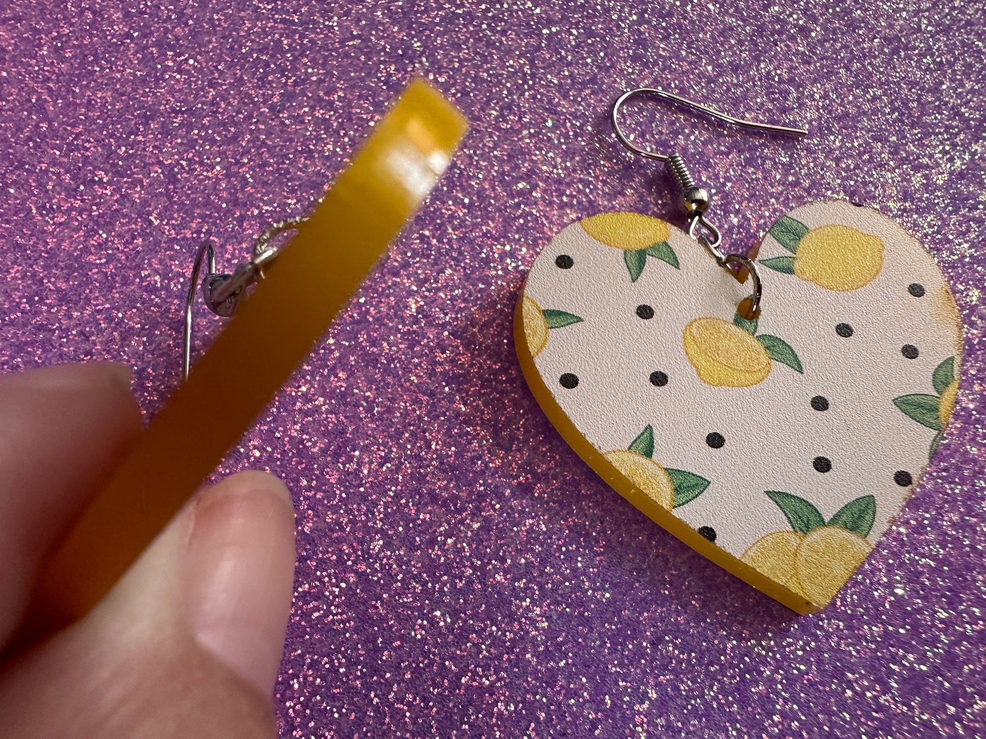 Cute Lemon Earrings: Laser Cut Acrylic Lemons, Mini Lemons, Fruit, Citrus, Food, When Life Gives You Lemons, Best Gifts for Her/Him/Them