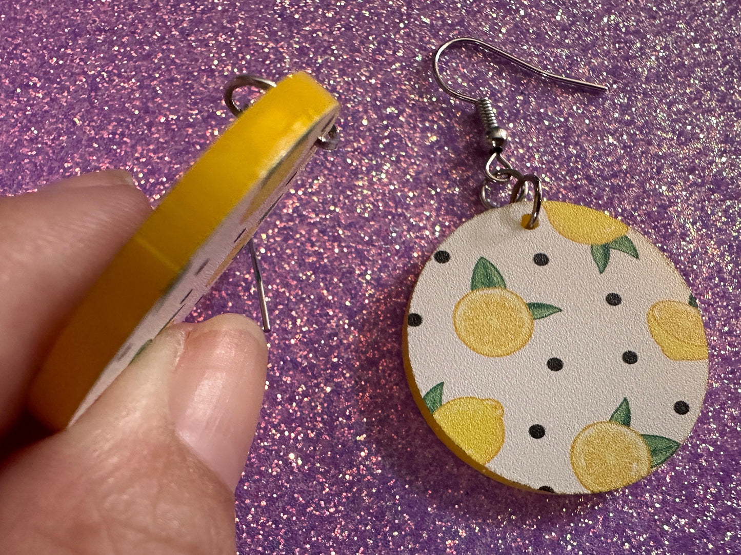 Cute Lemon Earrings: Laser Cut Acrylic Lemons, Mini Lemons, Fruit, Citrus, Food, When Life Gives You Lemons, Best Gifts for Her/Him/Them
