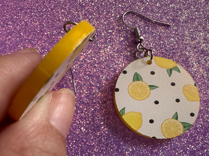 Cute Lemon Earrings: Laser Cut Acrylic Lemons, Mini Lemons, Fruit, Citrus, Food, When Life Gives You Lemons, Best Gifts for Her/Him/Them