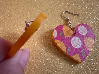 Cute Lemon Earrings: Laser Cut Acrylic Lemons, Mini Lemons, Fruit, Citrus, Food, When Life Gives You Lemons, Best Gifts for Her/Him/Them