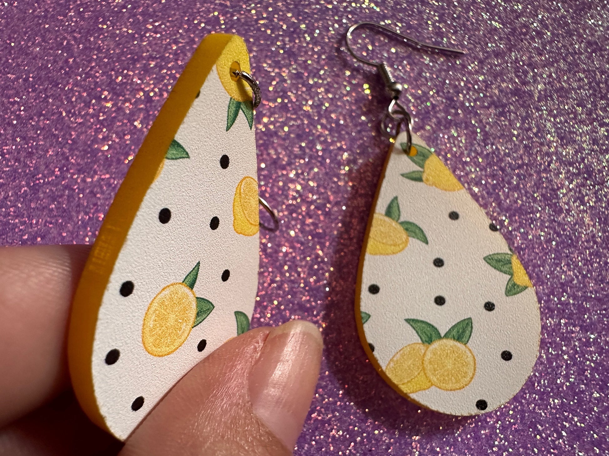 Cute Lemon Earrings: Laser Cut Acrylic Lemons, Mini Lemons, Fruit, Citrus, Food, When Life Gives You Lemons, Best Gifts for Her/Him/Them