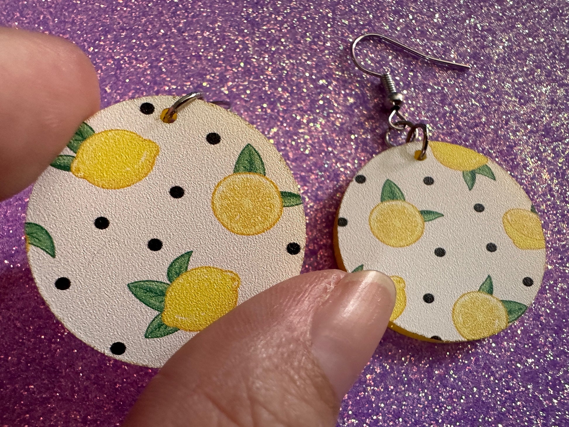 Cute Lemon Earrings: Laser Cut Acrylic Lemons, Mini Lemons, Fruit, Citrus, Food, When Life Gives You Lemons, Best Gifts for Her/Him/Them