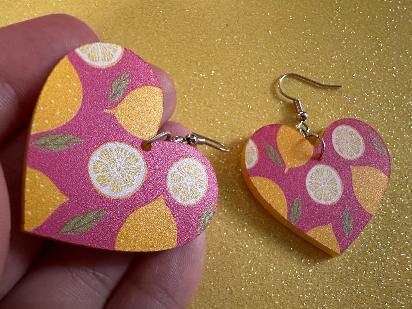 Cute Lemon Earrings: Laser Cut Acrylic Lemons, Mini Lemons, Fruit, Citrus, Food, When Life Gives You Lemons, Best Gifts for Her/Him/Them