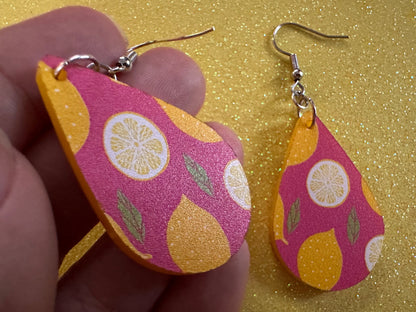 Cute Lemon Earrings: Laser Cut Acrylic Lemons, Mini Lemons, Fruit, Citrus, Food, When Life Gives You Lemons, Best Gifts for Her/Him/Them