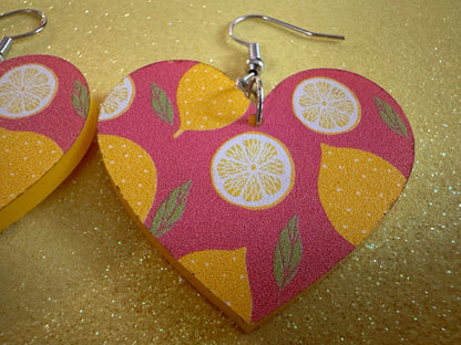 Cute Lemon Earrings: Laser Cut Acrylic Lemons, Mini Lemons, Fruit, Citrus, Food, When Life Gives You Lemons, Best Gifts for Her/Him/Them