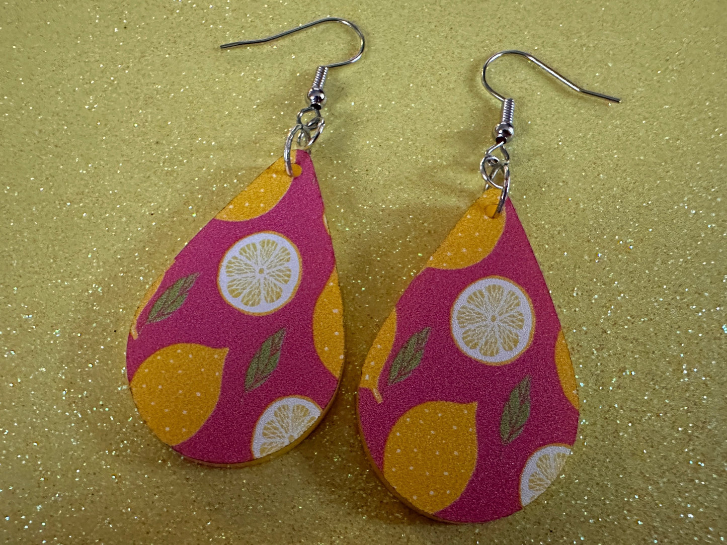 Cute Lemon Earrings: Laser Cut Acrylic Lemons, Mini Lemons, Fruit, Citrus, Food, When Life Gives You Lemons, Best Gifts for Her/Him/Them