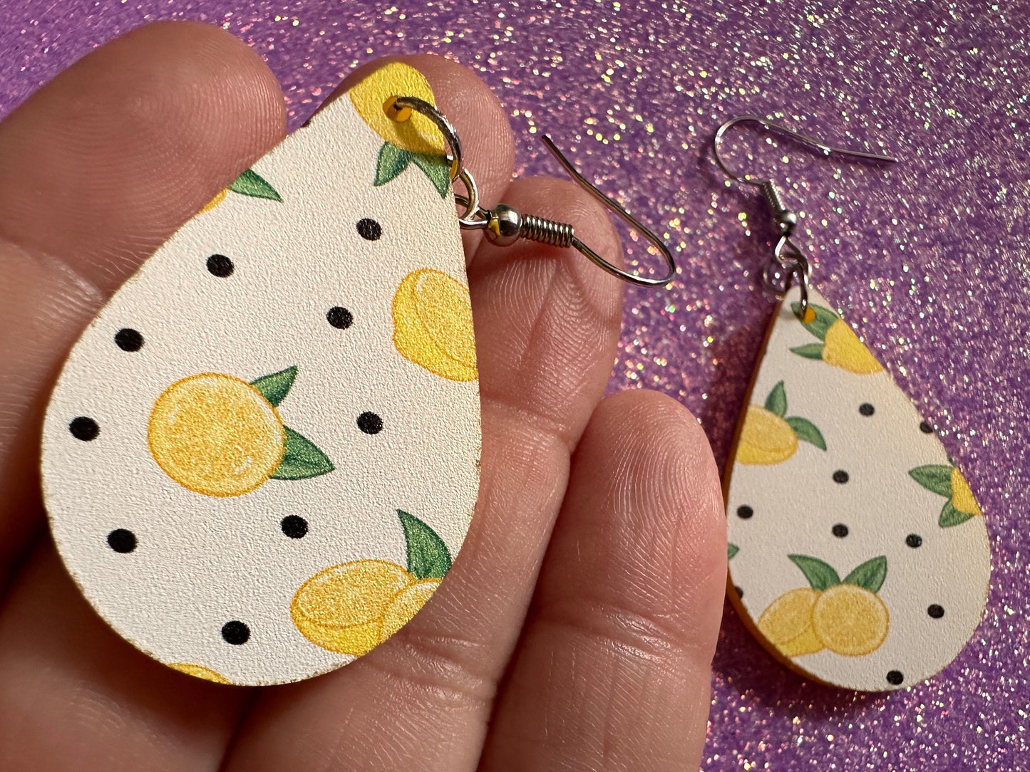 Cute Lemon Earrings: Laser Cut Acrylic Lemons, Mini Lemons, Fruit, Citrus, Food, When Life Gives You Lemons, Best Gifts for Her/Him/Them