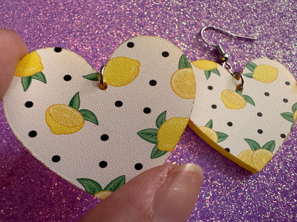 Cute Lemon Earrings: Laser Cut Acrylic Lemons, Mini Lemons, Fruit, Citrus, Food, When Life Gives You Lemons, Best Gifts for Her/Him/Them