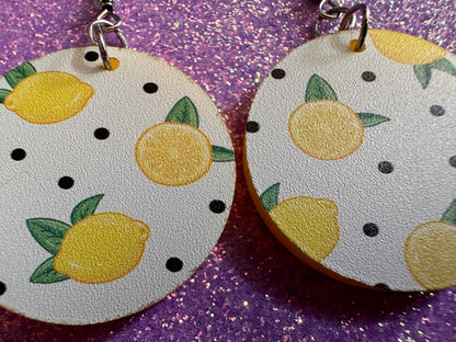 Cute Lemon Earrings: Laser Cut Acrylic Lemons, Mini Lemons, Fruit, Citrus, Food, When Life Gives You Lemons, Best Gifts for Her/Him/Them
