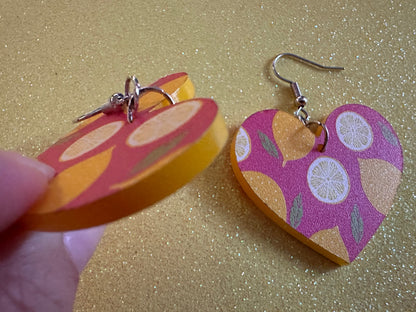 Cute Lemon Earrings: Laser Cut Acrylic Lemons, Mini Lemons, Fruit, Citrus, Food, When Life Gives You Lemons, Best Gifts for Her/Him/Them