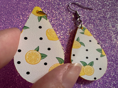 Cute Lemon Earrings: Laser Cut Acrylic Lemons, Mini Lemons, Fruit, Citrus, Food, When Life Gives You Lemons, Best Gifts for Her/Him/Them