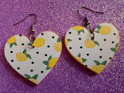 Cute Lemon Earrings: Laser Cut Acrylic Lemons, Mini Lemons, Fruit, Citrus, Food, When Life Gives You Lemons, Best Gifts for Her/Him/Them