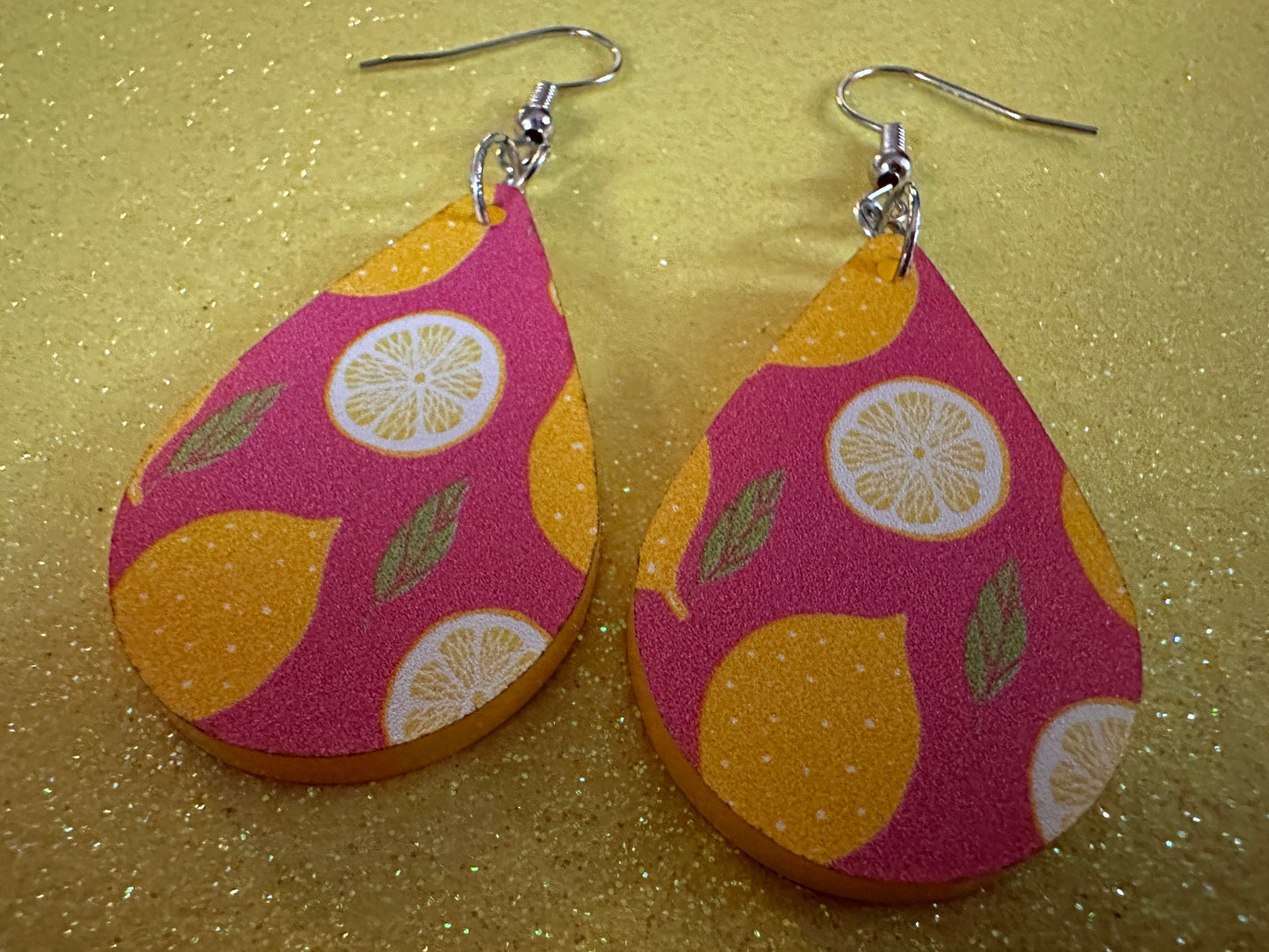Cute Lemon Earrings: Laser Cut Acrylic Lemons, Mini Lemons, Fruit, Citrus, Food, When Life Gives You Lemons, Best Gifts for Her/Him/Them