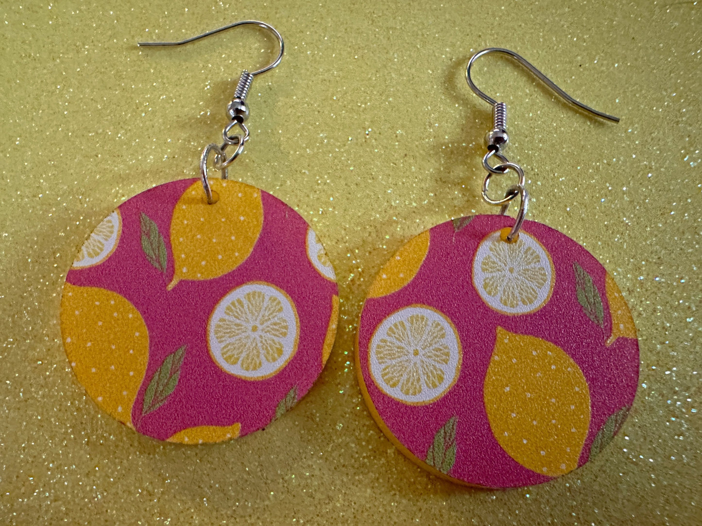 Cute Lemon Earrings: Laser Cut Acrylic Lemons, Mini Lemons, Fruit, Citrus, Food, When Life Gives You Lemons, Best Gifts for Her/Him/Them