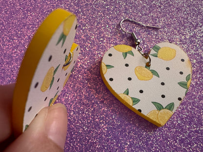 Cute Lemon Earrings: Laser Cut Acrylic Lemons, Mini Lemons, Fruit, Citrus, Food, When Life Gives You Lemons, Best Gifts for Her/Him/Them