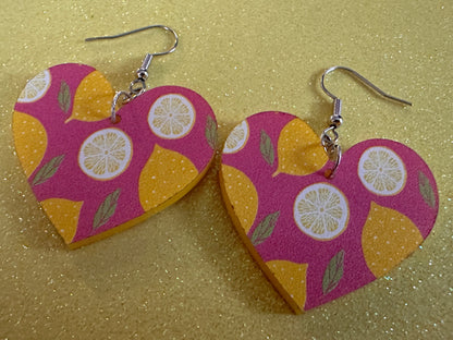 Cute Lemon Earrings: Laser Cut Acrylic Lemons, Mini Lemons, Fruit, Citrus, Food, When Life Gives You Lemons, Best Gifts for Her/Him/Them