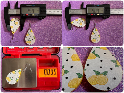 Cute Lemon Earrings: Laser Cut Acrylic Lemons, Mini Lemons, Fruit, Citrus, Food, When Life Gives You Lemons, Best Gifts for Her/Him/Them